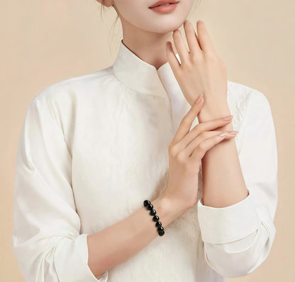 Blue Tiger Eye Bracelet, Deep Navy Crystal Anxiety Bracelet for Protection, Confidence & Focus,