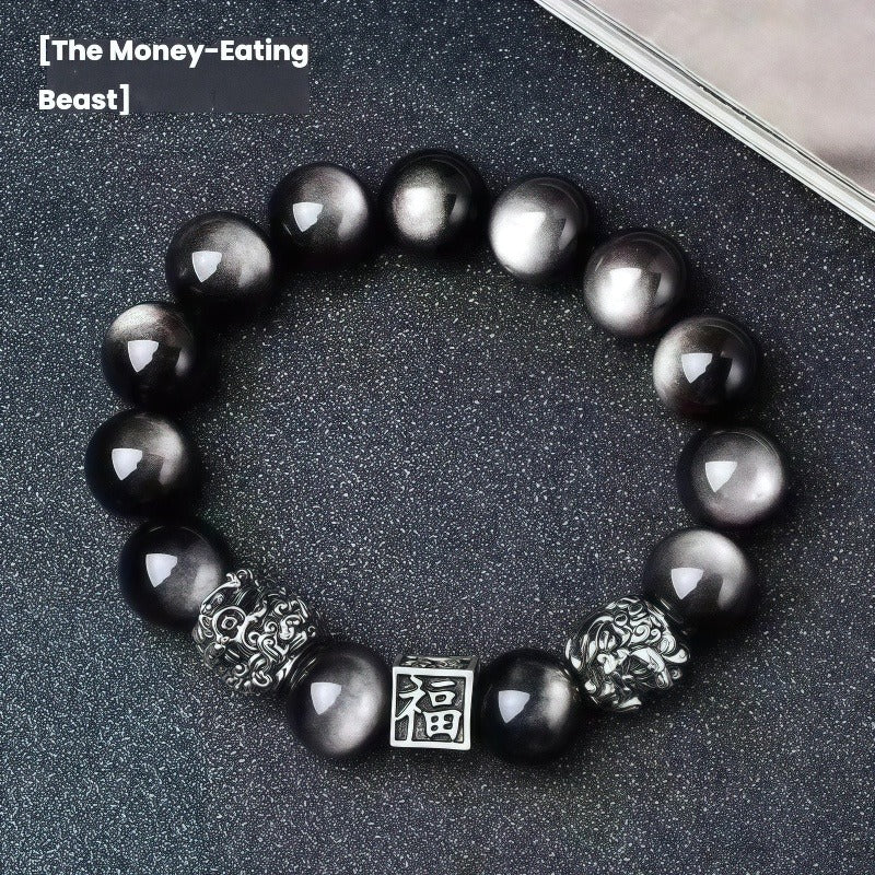 Obsidian Guardian Bracelet - A perfect gift for both men and women to bring wealth and good fortune