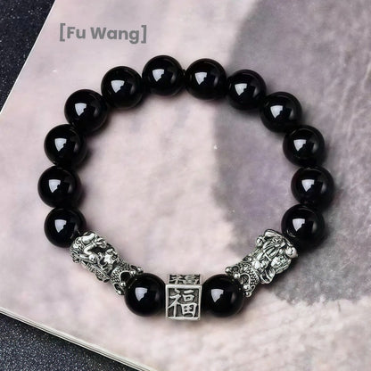 Obsidian Guardian Bracelet - A perfect gift for both men and women to bring wealth and good fortune