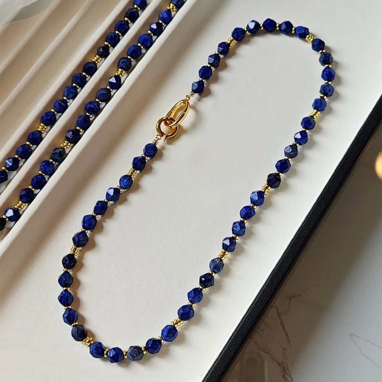 Empowering Wisdom and Inner Strength Lapis Lazuli Matte Irregular Beads Necklace