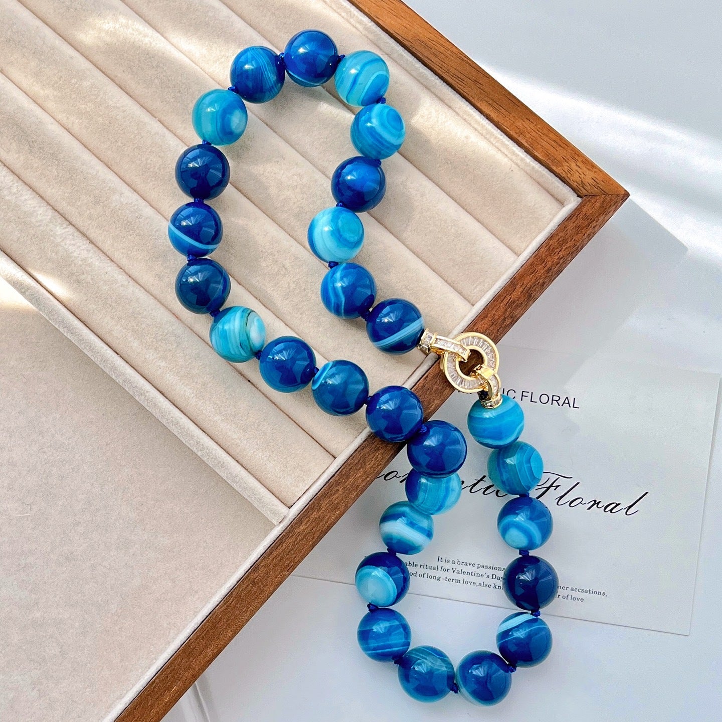 Blue Agate Energy Gift Box: A special gift for ladies symbolizing tranquility and strength