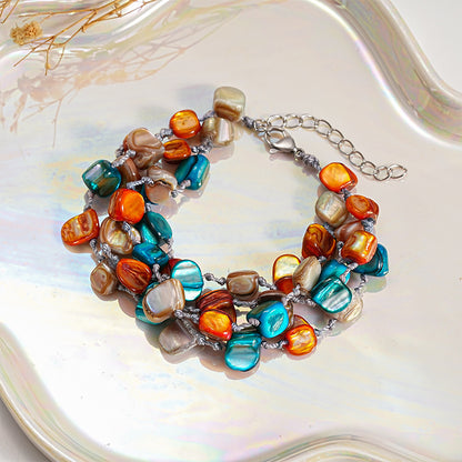 Natural shell and crystal beaded necklace gift set - Blessing Ceremony - Photo frame and amulet