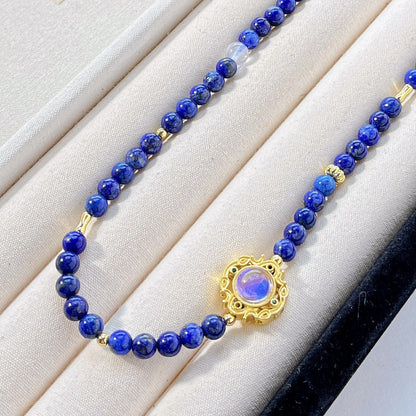 Natural lapis lazuli wraps jewelry - deep blue and gold wisdom necklaces/bracelets