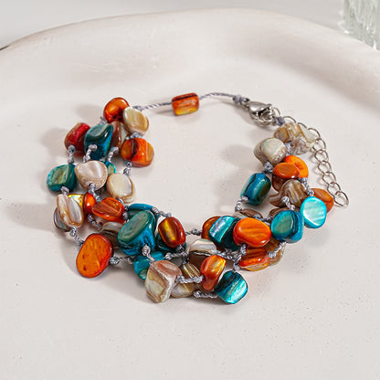 Natural shell and crystal beaded necklace gift set - Blessing Ceremony - Photo frame and amulet