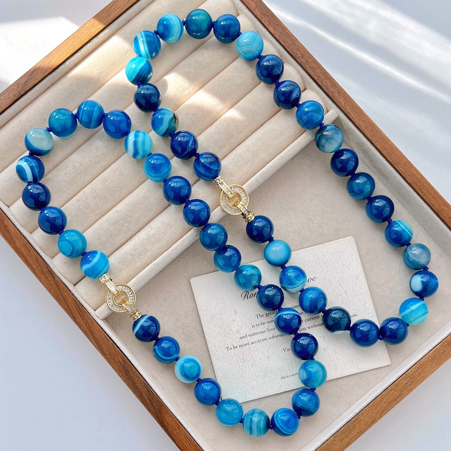 Blue Agate Energy Gift Box: A special gift for ladies symbolizing tranquility and strength
