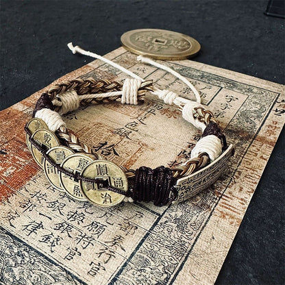 Ancient coin guardian bracelet: Symbolizing stability and opportunity, suitable as a gift for both men and women